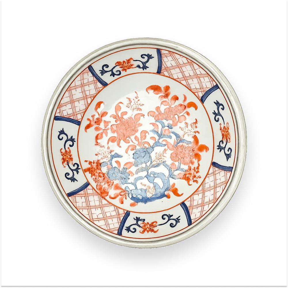 Antique Japanese Imari Arita Porcelain Bowl 6" Meiji Fukagawa Signed Hand Paint